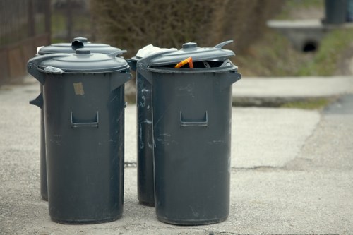 Recycling garden waste during clearance.