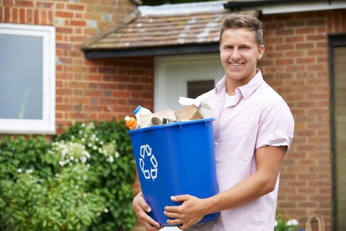 Professional team conducting garage clearance