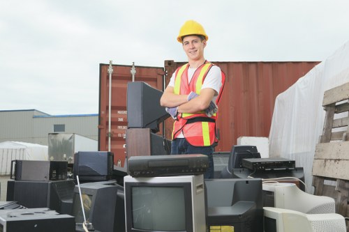 Various types of waste materials collected